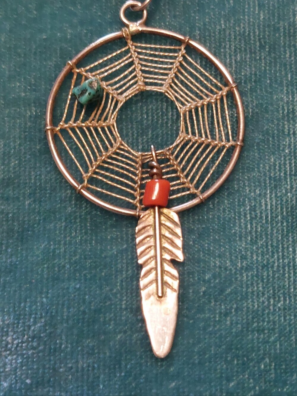 Vintage Silver Color Dreamcatcher Necklace and Earrings Set